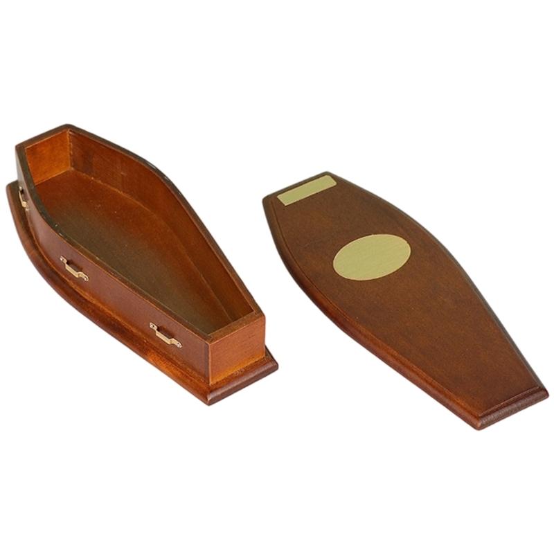 Miniature Coffin Model Building Kits Easy Assembly Wooden Doll House Furniture For Collectors And Home Display Props коричневый