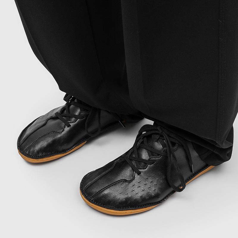 Simple flat autumn barefoot shoes hiking lazy daily German training casual couple shoes 25690 black-J