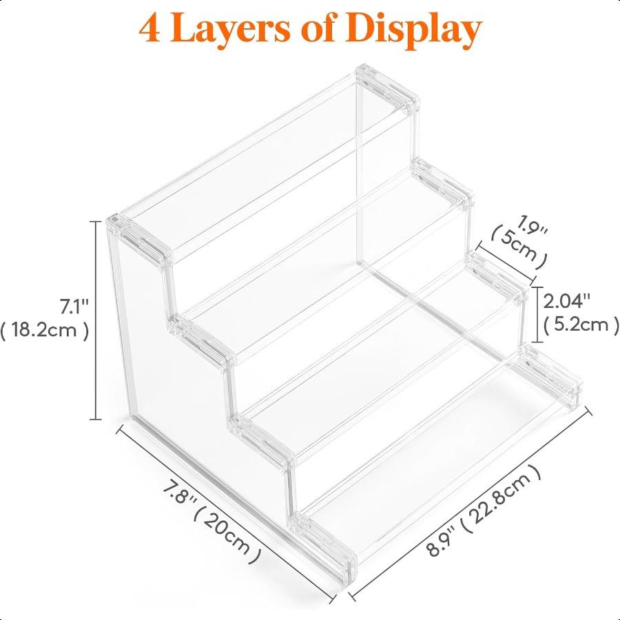 

4-ярусные прозрачные подставки для дисплея Пластиковые органайзеры для фигурок, кексов, парфюмерии, десертов Настольная подставка для организации и United States