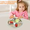 Stainless Steel Dinner Plate Divided Food Plate Round Serving Tray Canteen Lunch Dishes Container for Kids