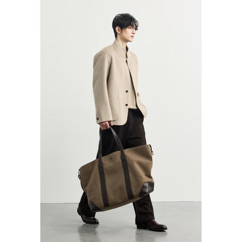 Men's New Chinese-Style 100% Wool Double-Sided Stand-Collar Suit Jacket