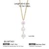 Elegant Y-shaped Gold Plated Natural Pearl Necklace, Stainless Steel, Colorfast, Fashionable and Versatile Clavicle Chain