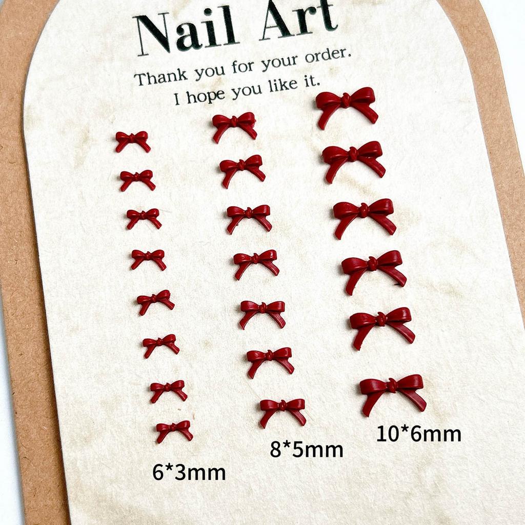 Mini Decorazioni per Unghie Fiocco Stile Misto Hot Sale Colore Solido Rosso Ancora Grandi e Piccoli Accessori per Unghie in Resina