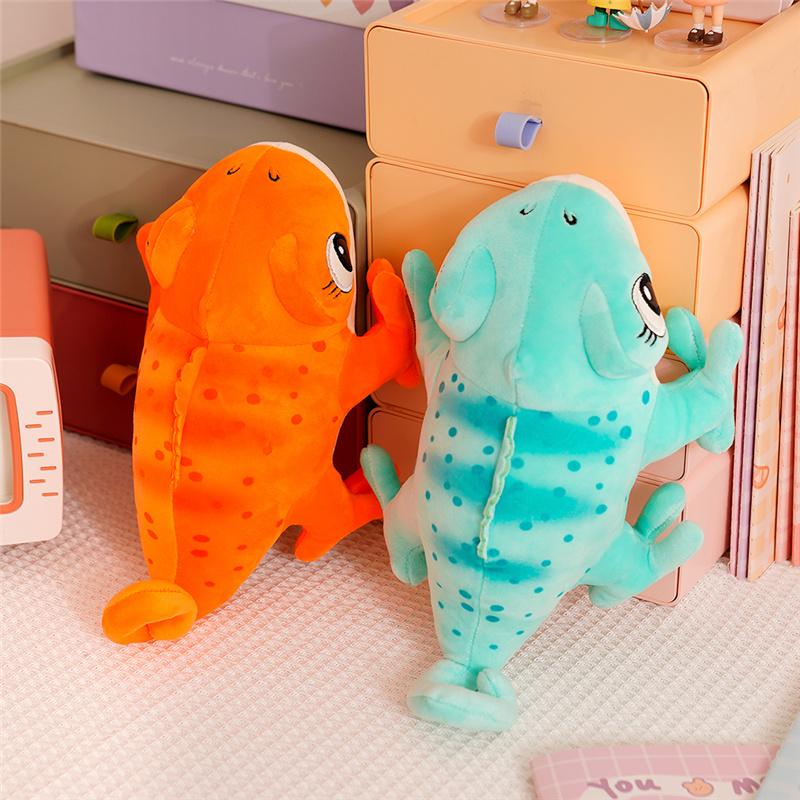 Creative 30cm Cartoon Real Like Lizard  Chameleon Plush Toys Candy Color Simulation Animal Reptile Stuffed Pillow Xmas Gifts