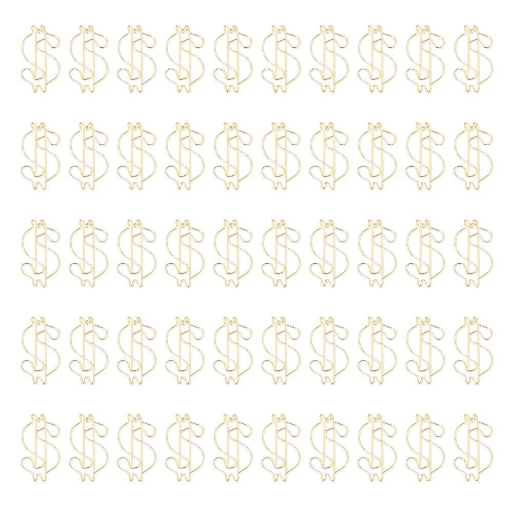 50Pcs Dollar Shape Gold Paper Clips Gold Small Paper Clips Cute Paper Clips Document Organization