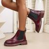 Fashion Women's Chelsea Boots Fashion Thick Platform Ladies Round Toed Slip On High Top Shoes Classic Winter Mid Heels Women Ankle Boots