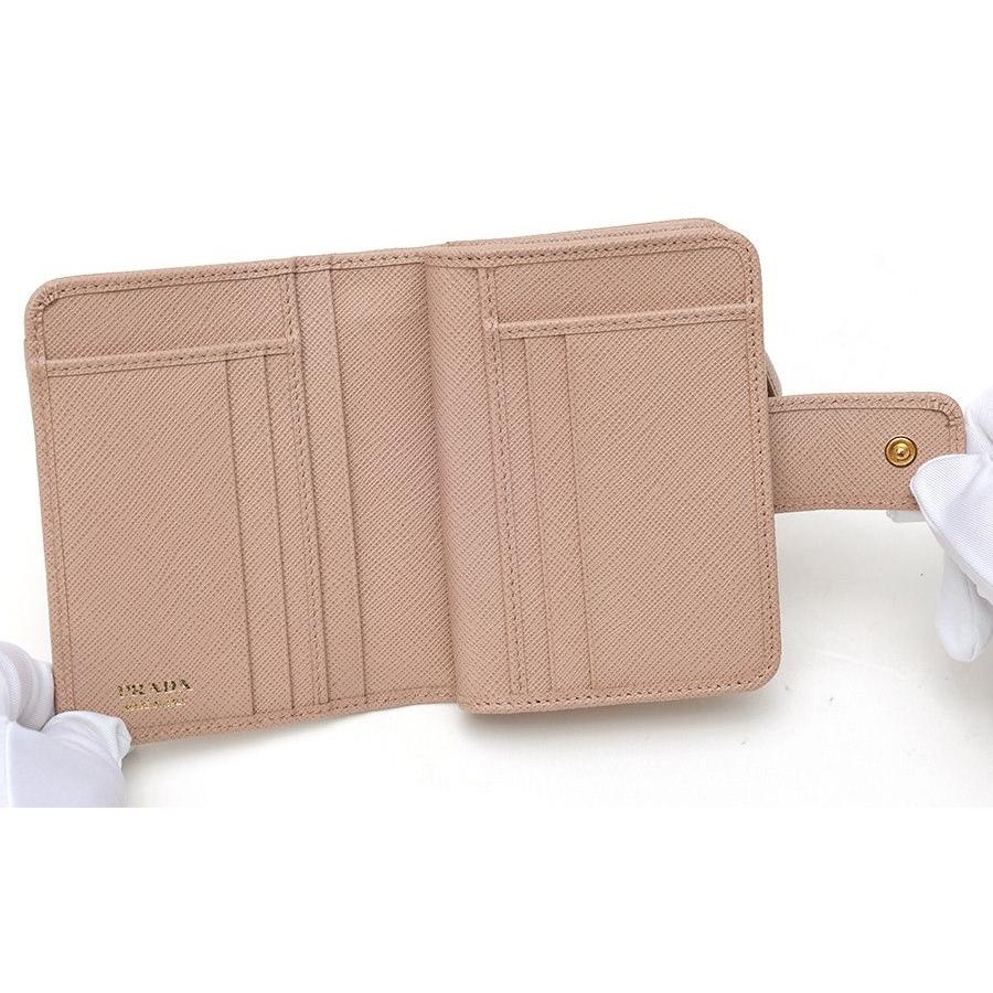 Used Prada / PRADA Saffiano Compact Wallet / Bifold Wallet 1ML018 Leather Cipria (Pink Beige) [Used]