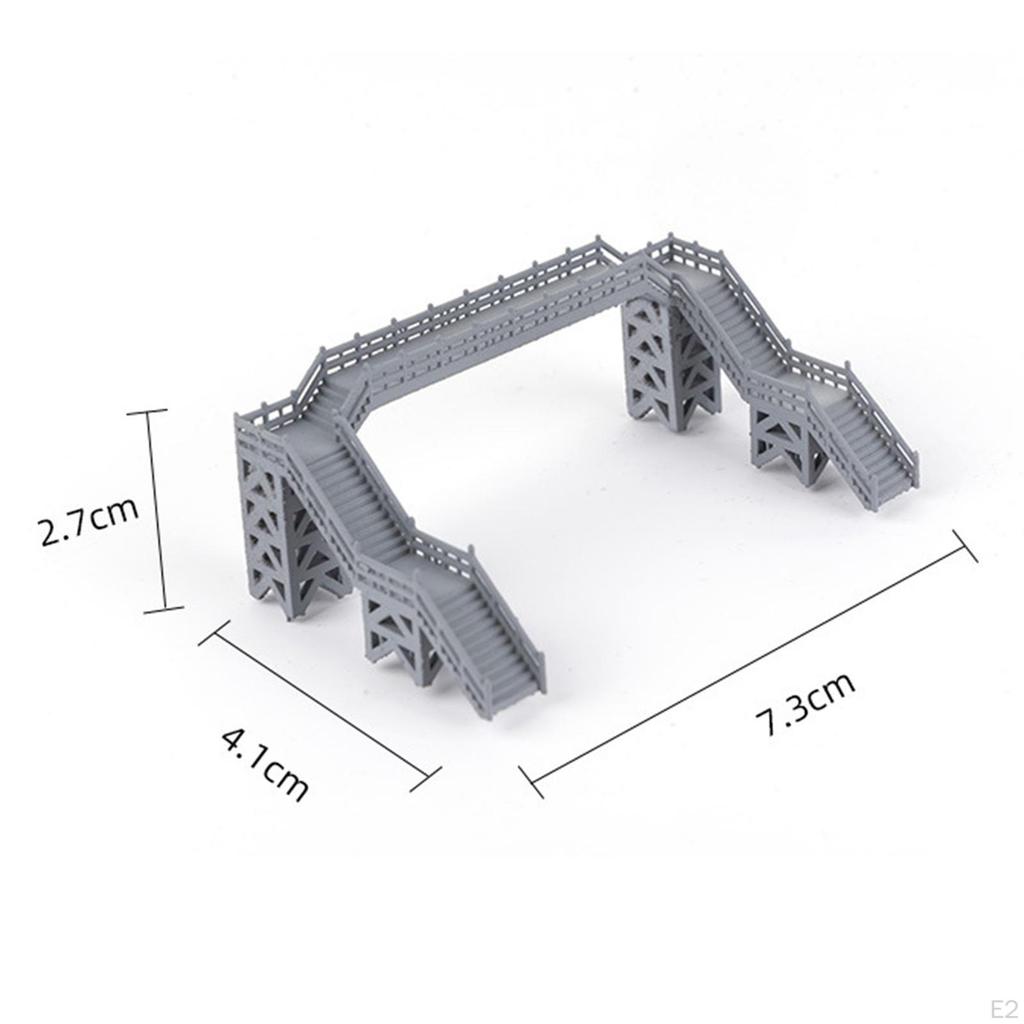 1:87 DIY Train Railway Kits Footbridge Simulation Model Pedestrian Bridge for