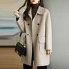 Thickened Woolen Coat for Women Autumn Winter Korean Style Warm Mid Length Loose Blazer Outer Wear