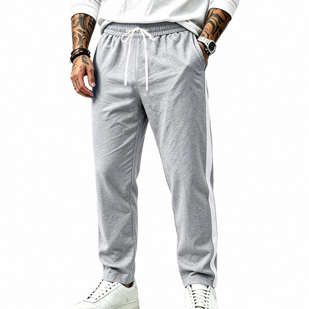 Men's Loose Fit Straight Leg Joggers with Color for Athletic and Casual Wear