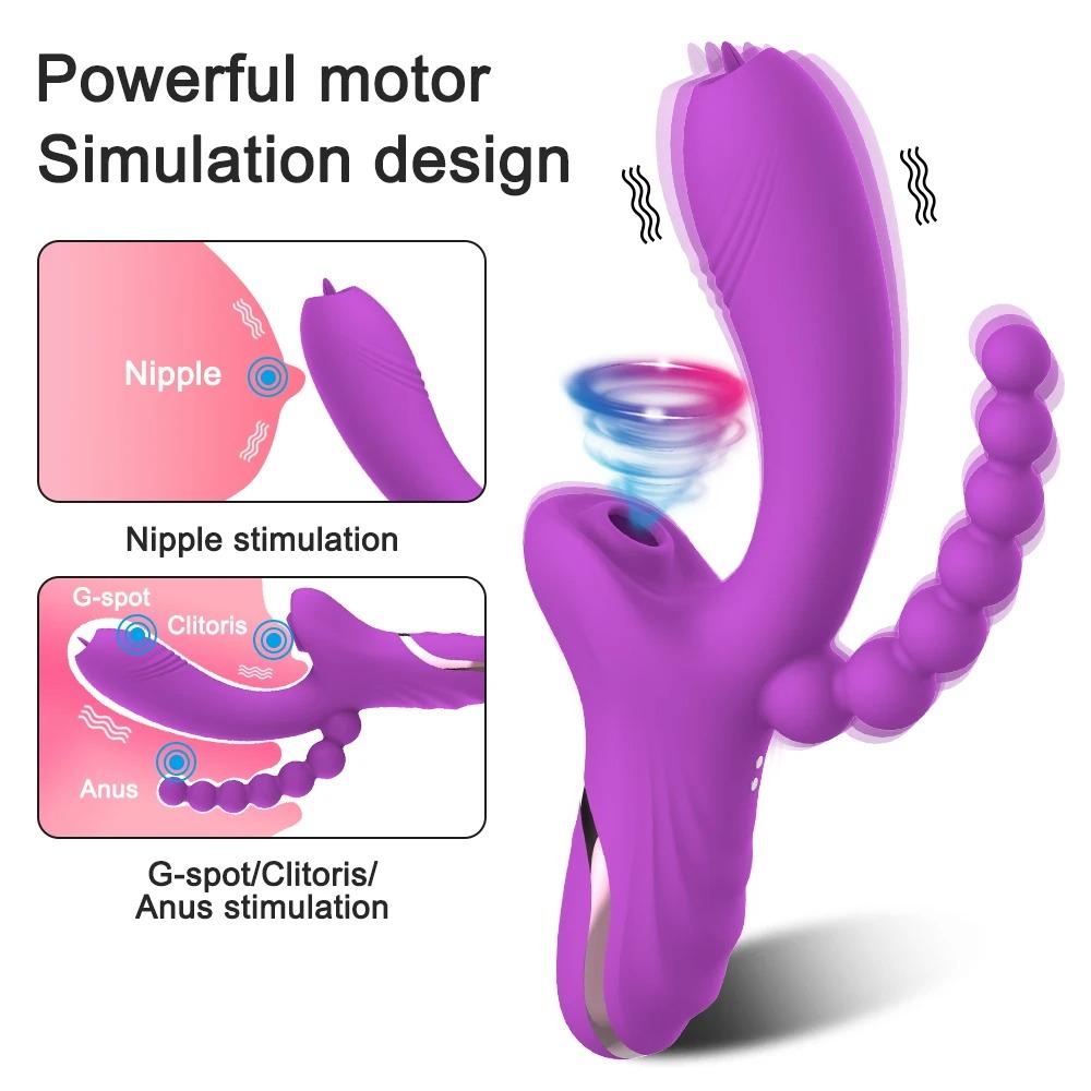 Female Tongue Licking Masturbation Clitoris G Spot Anal Stimulator Fast Squirt Clit Sucker Dildo Vibrator for Women 18+ Sex Toys