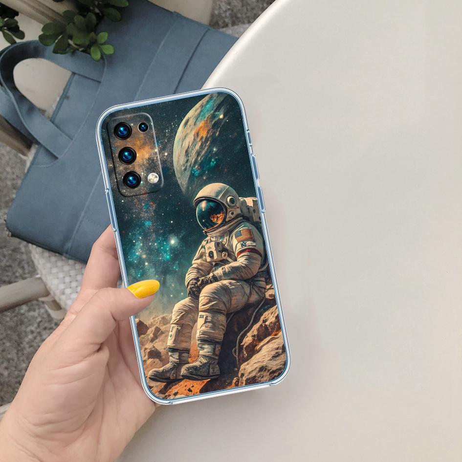 PP7 Astronaut Space Moon Soft Shell Transparent Phone Case for Motorola Moto G7 G8 G9 G84 G85 G73 G24 G15 Z2 Play Power Plus