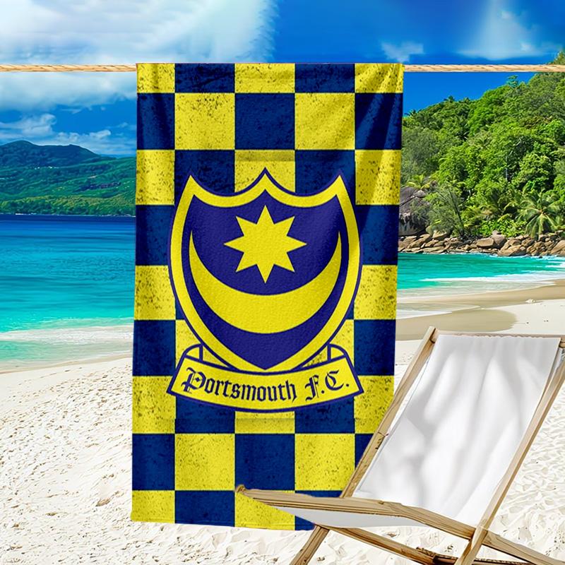 Ports-mouth Fc Anniversary Printed Beach Towel, Super Soft Microfiber, Perfect Gift Birthday, for Pool, Beach, Travel, for Family and Friends