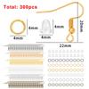 300pcs/Set Hypoallergenic Earring Hook Kit Mix-color Ear Wires Fish Hooks Open Jump Rings Earplugs For Earring Making Repair