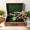 22.86 cm Full Brass Nautical Sextant with Wooden Box, Marine Astrolabe Working Navigational Navy Instrument Sextant, Marine Gift, Gift For Dad