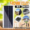 40W DC 18V Solar Panel Battery Charger Portable Flexible Solar Cell Board Crocodile Clips Car charger For Phone RV Car