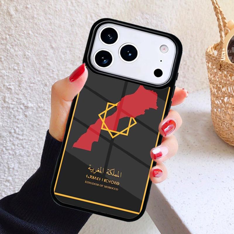 Morocco Map Flag Bumper Phone Case For iPhone 17 Air 16 15 14 13 12 11 Pro Max Plus