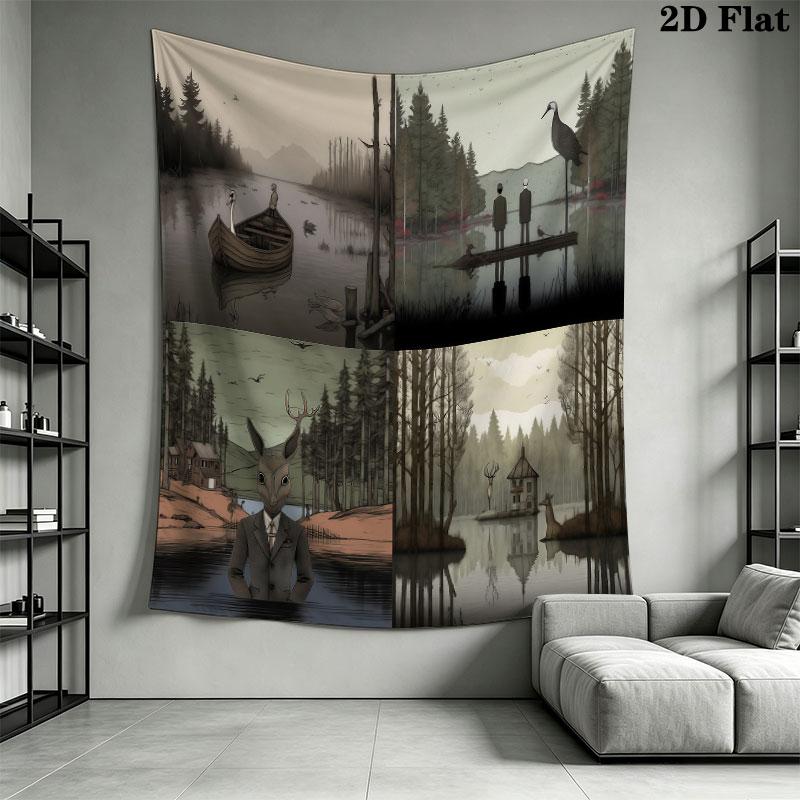Rusty Lake Card Wall Hanging Printed Fabric Blanket Decorative Tapestries for Bedroom Living Room Home Decor