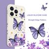 Butterfly Daisy Pattern Soft Liquid Silicone Fall Prevention Case Cover For iPhone 16 16e 15 Pro Max 14 Plus 13 12 11 X Xs Max 7 8 6 SE2 SE3