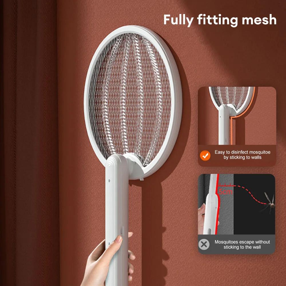 Foldable Electric Mosquito Killler Wall Mounted Handheld 2 In 1 USB Charing Home Fly Swatter Lightwave Lure Mata Fly for Camping