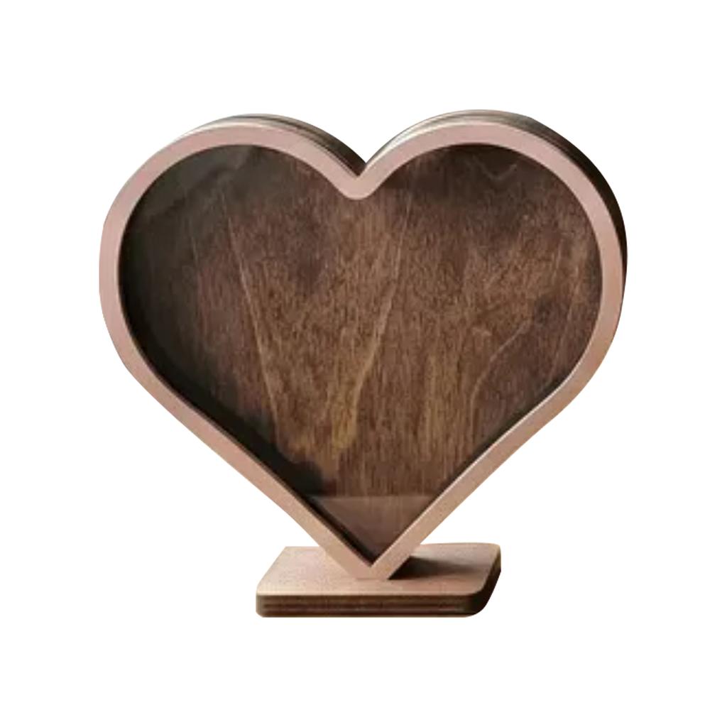 Heart Shaped Wooden Storage Box - Decorative Display for Home Shelf