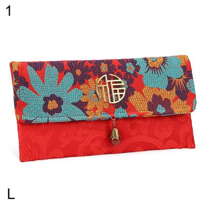 Chinese Style Lucky Money Bag Cloth Floral Red Envelope Pocket New Year Packet