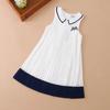 Robes plissées fraîches de style universitaire d'été pour filles, robes sans manches mignonnes et confortables pour enfants de taille moyenne et grande