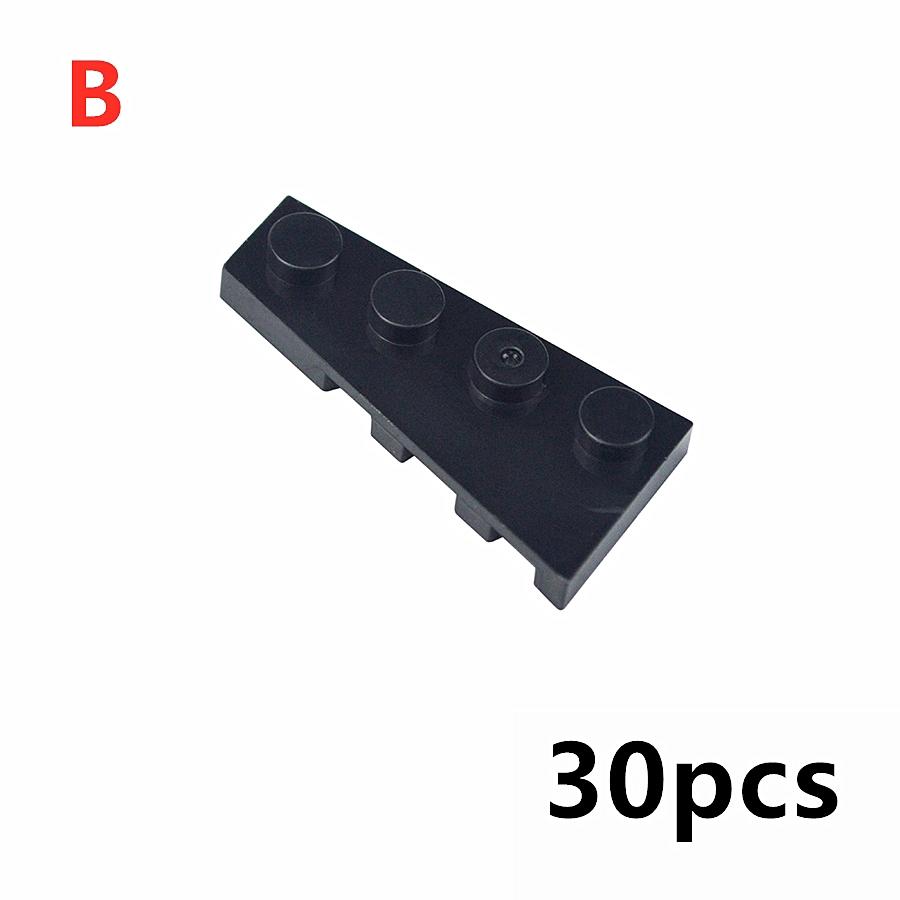 30Pcs MOC Wing Shape Wedge Plate 4 x 2 Left Right Building Blocks Puzzle Particle Bricks Toy Kid Gifts Compatible 41770 41769