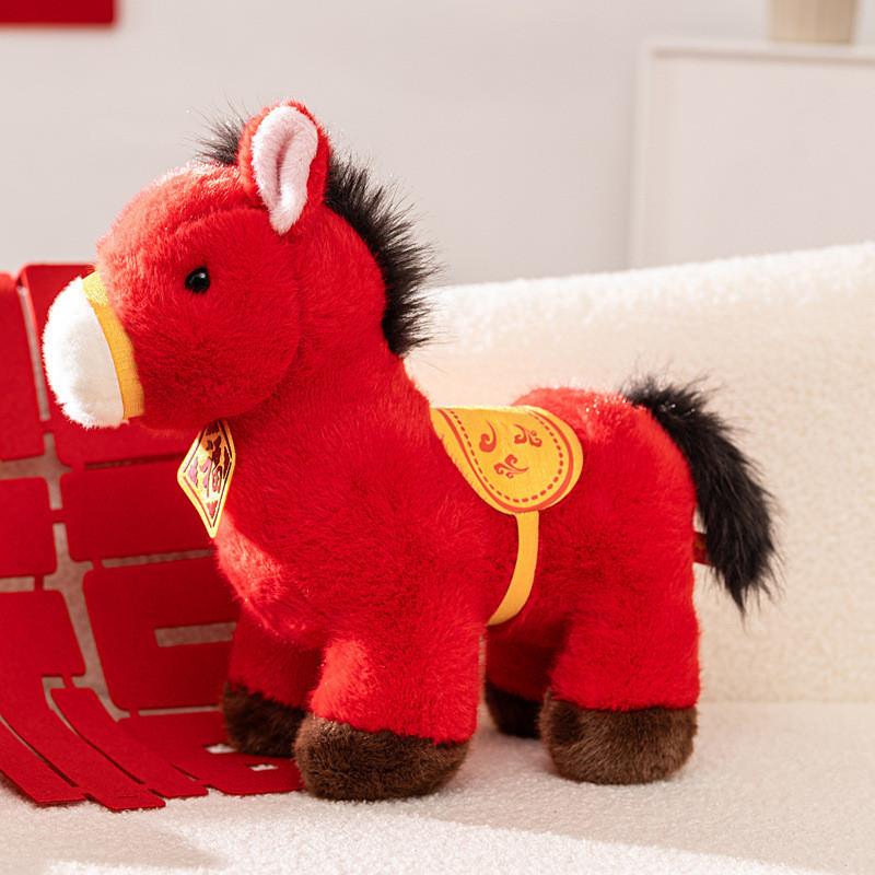 Traditional Horse Plush Toy With Pp Cotton Filling For Lunar New Year Gift And Celebration