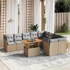 VidaXL Garden Lounge Set with Cushions 10 Pcs, Patio Sofas, Patio Furniture Set, Outdoor Furniture, Beige 3271010
