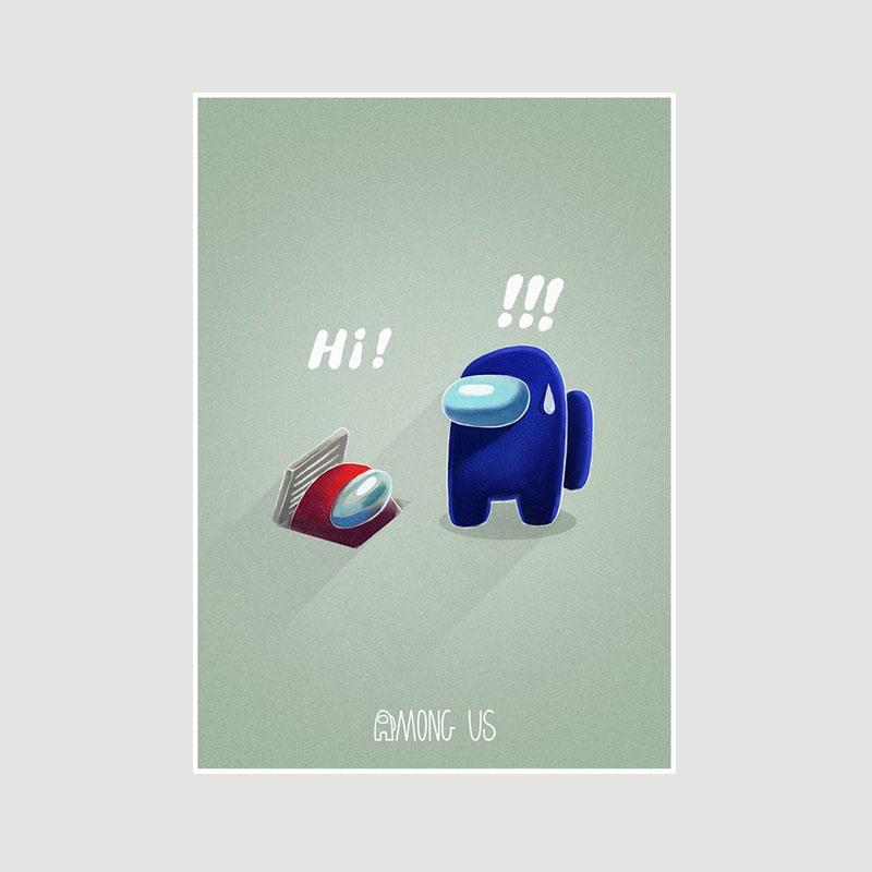 

Ретро Білий папір Ігрові плакати та принти Високоякісні художні розписи Бар Дитяча кімната Прикраса дому Фреска Among Us Плакати Декор стін 42x30cm