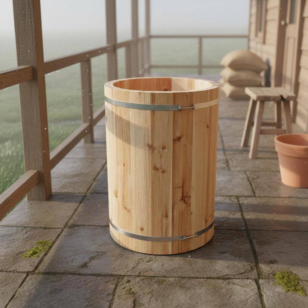 Traditional Round Beehive Handmade Wooden Barrel Fir Wood Bee for Beekeepers,