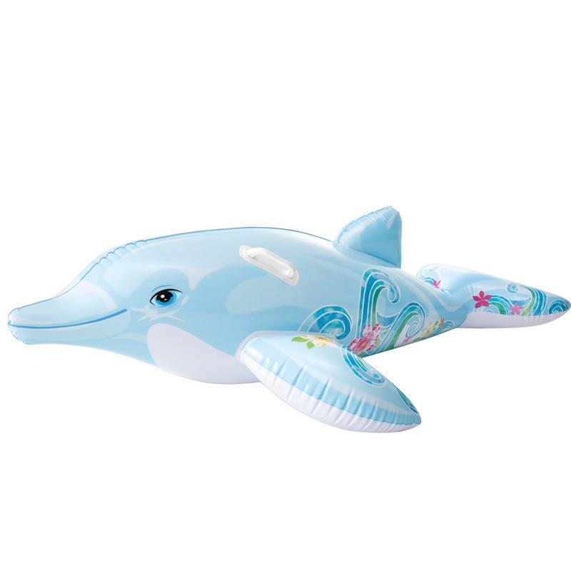 Dolphin Ride-On Pool Float Inflatable Toy for Kids Water Park Surfing Cartoon Float