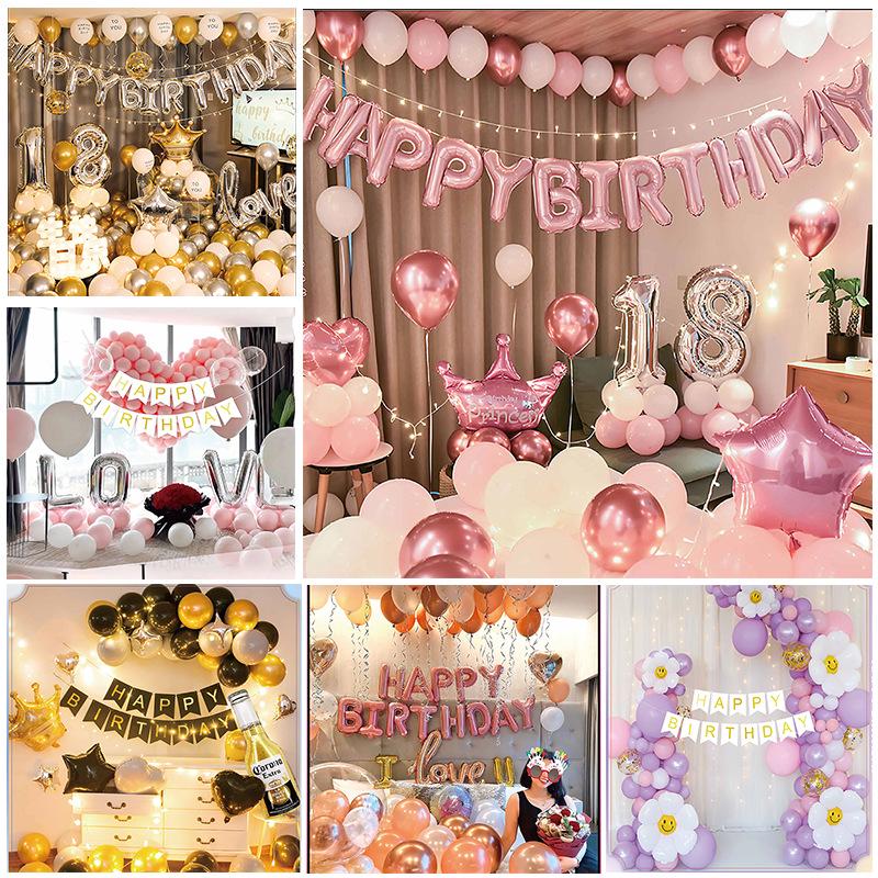 18th Birthday Party Aluminum Balloon Set - Wall Decoration Background