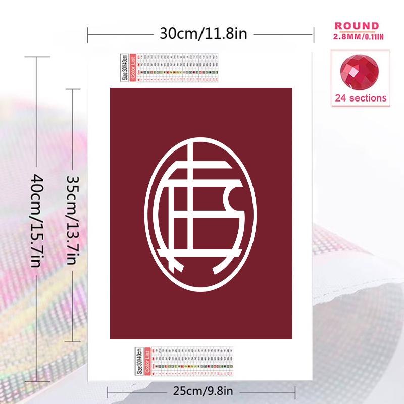 Club Atletico Lanus Pattern 3pcs 100% Round Full Drill 5D DIY Diamond Painting Embroidery Cross Stitch Rhinestone Décor