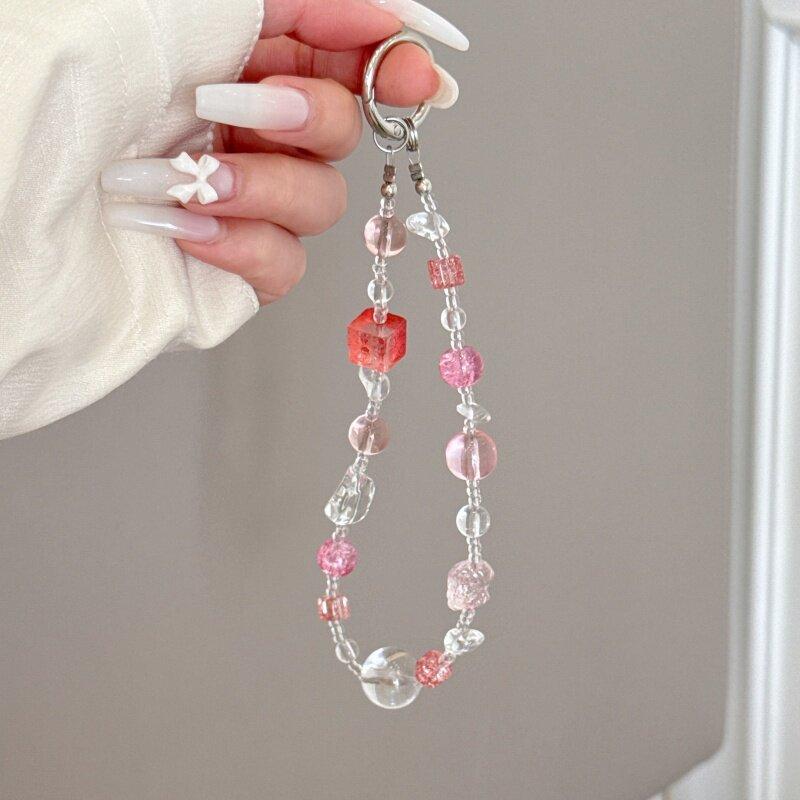 Light Luxury High-End Crystal Bead Mobile Phone Chain,Lnstagram Style Women's Pearl Wrist Bag Decoration,Keychain Hanging chain