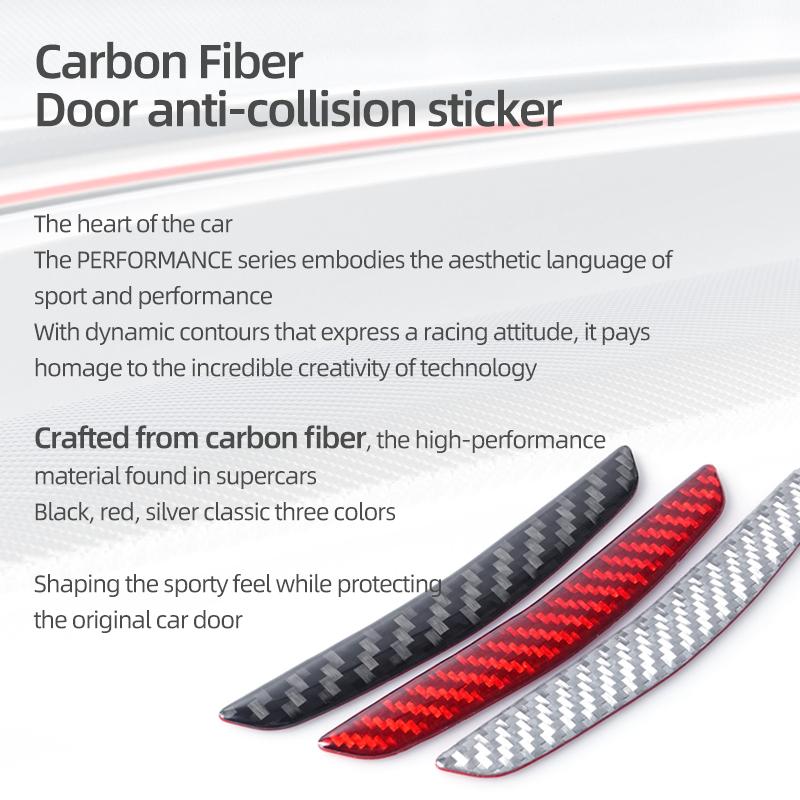 Carbon Fiber For Tesla Model Y 2019- 2025 Juniper Car Door Anti Collision Trim Protect Sticker Decoration Tuning Accessories