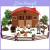 Haustier PVC Modell Set mit Miniaturhaus und Landschaftspflanzen für Kinder und Sammler
