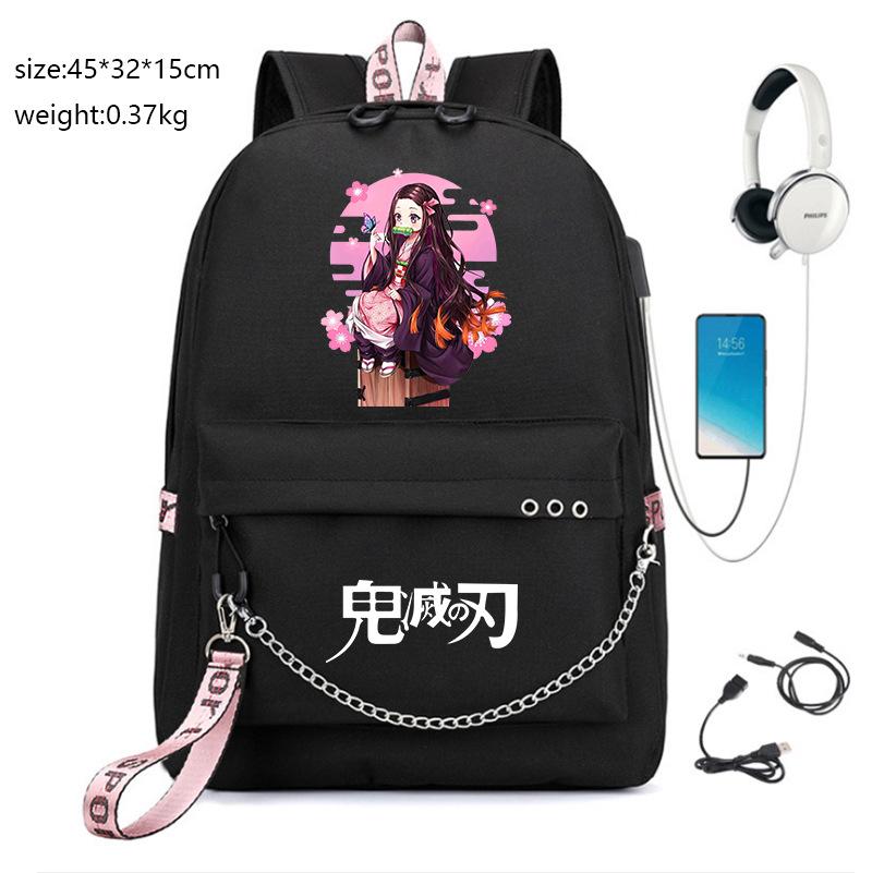 Giappone fumetti anime Demon Slayer Zaino Oxford di Alta Qualità Grande Capacità Borsa a Spalla per Studenti 0012