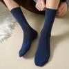 Cotton Socks Men's Antibacterial Cotton Four Seasons Mid-calf Cotton Socks Sweat Absorbent Breathable Black Spring and Summer Business Long Long Socks