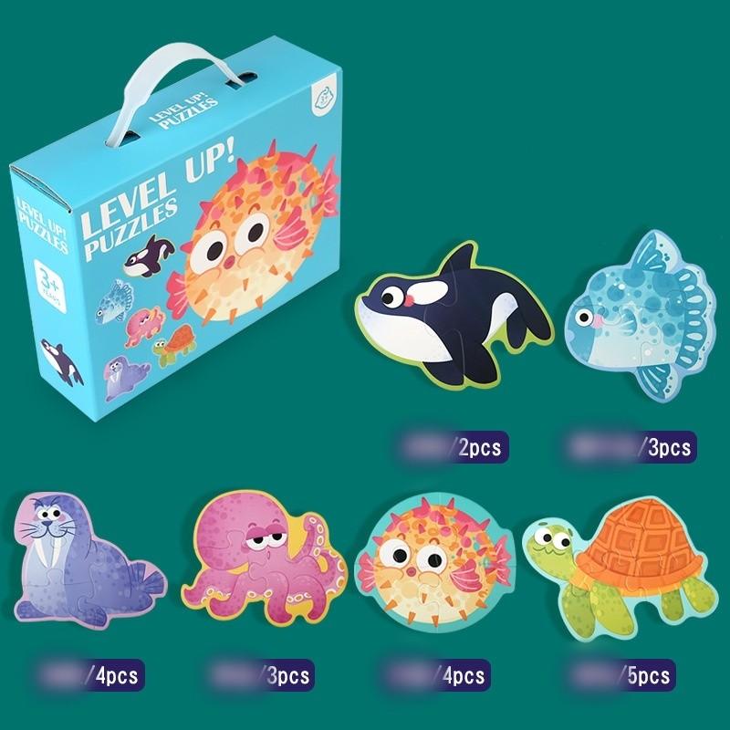 Animal World Jigsaw Puzzle Set For Kids With Storage Bag Educational Toy For Preschoolers