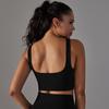 Seamless Knit Solid Color Dot Strap Back Bra Sports Running Fitness Wear Vest for Women