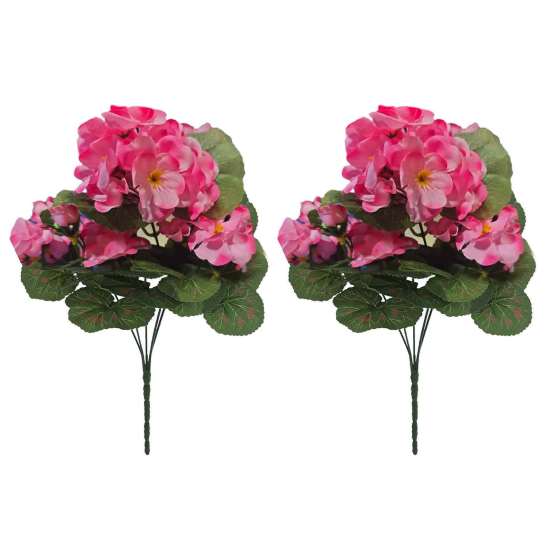 1/2Pcs Artificial Geraniums Realistic UV Resistant Fake Flower Wedding Party Indoor Outdoor Office Table Centerpiece Plastic Faux Floral Plants