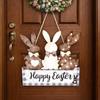 Färgglad Träskylt Rustik Look Påsk Välkomstskylt Påsk Dörrhängande Dekor Ytterdörr