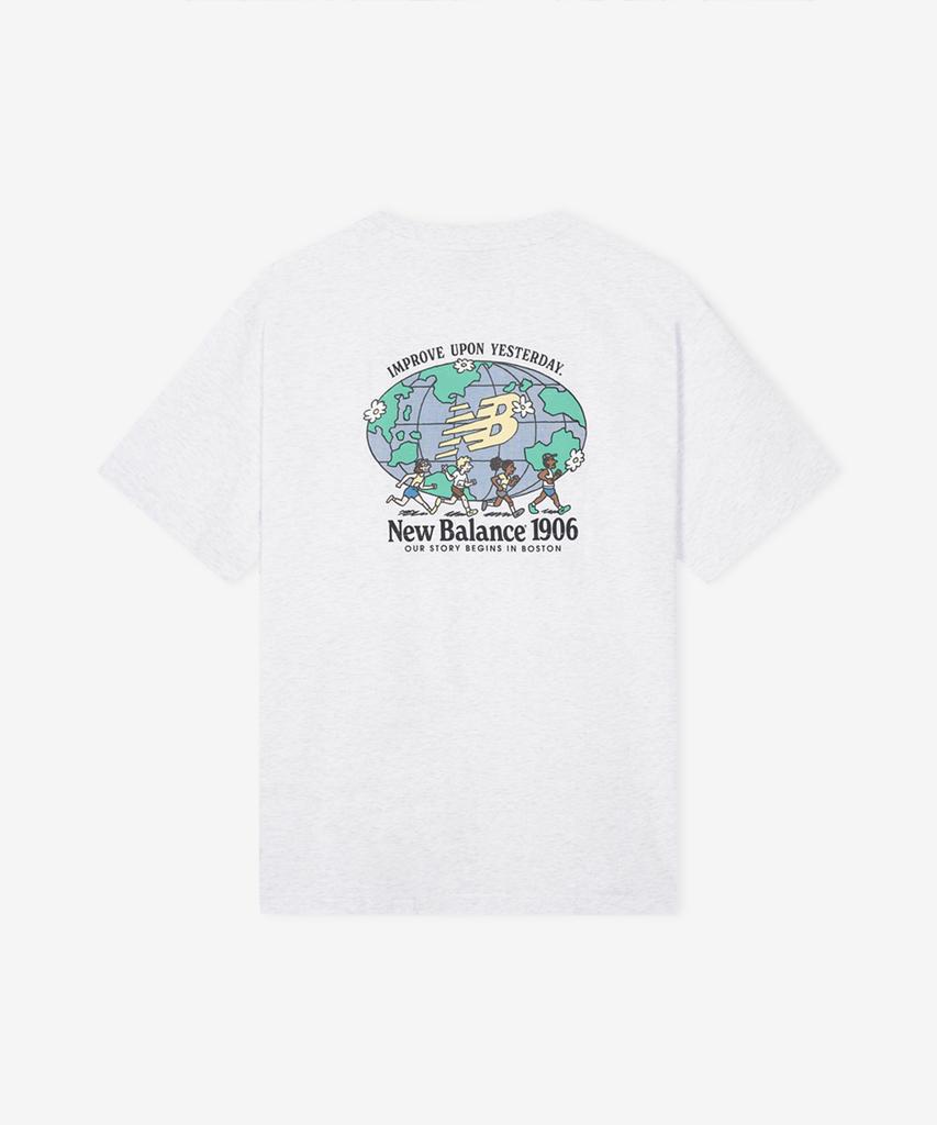 Nyuballanseu Nbneg21513 / Uni Nb Friends Earth Graphic Short Sleeve T-Shirt (Light Gray)