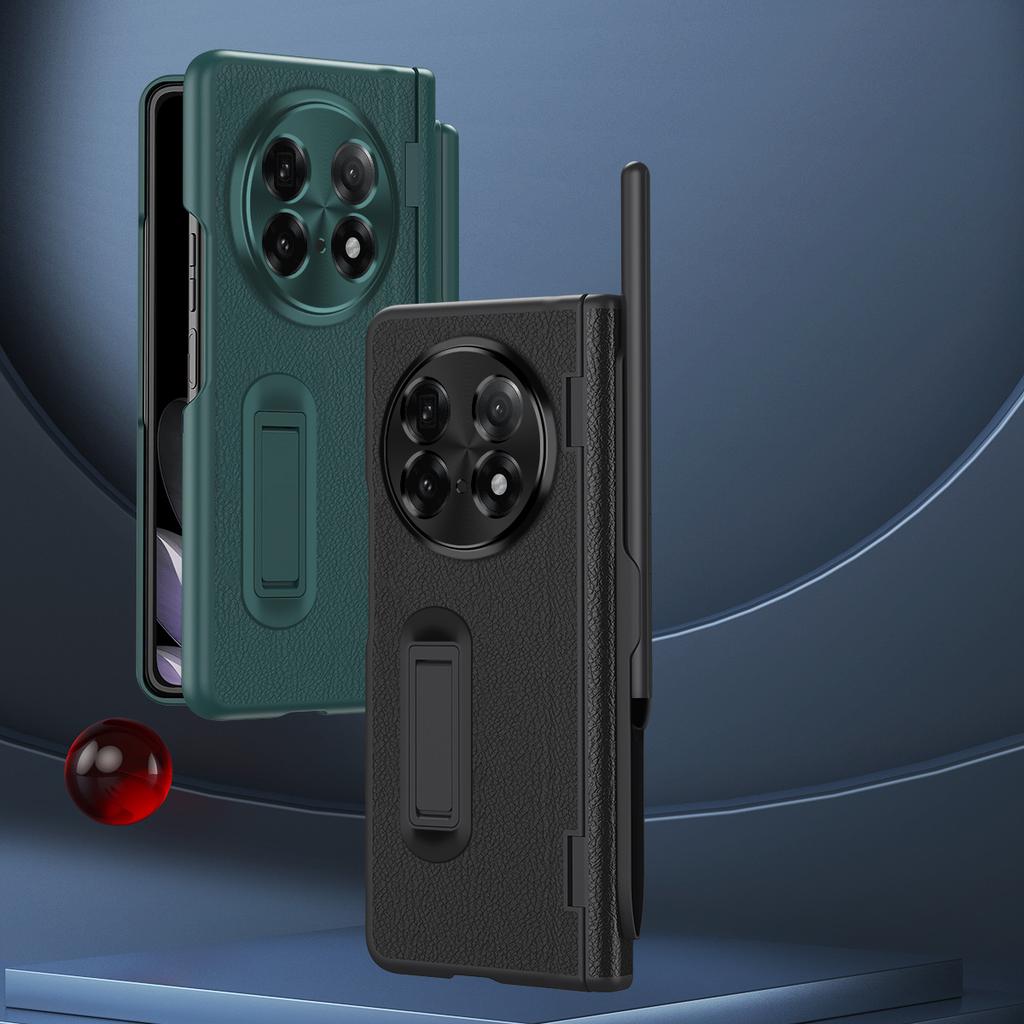 Für Oppo Find N5 5G Hülle Ständer PC+PU Leder Faltbare Handyhülle mit Displayschutzfolie und Stift