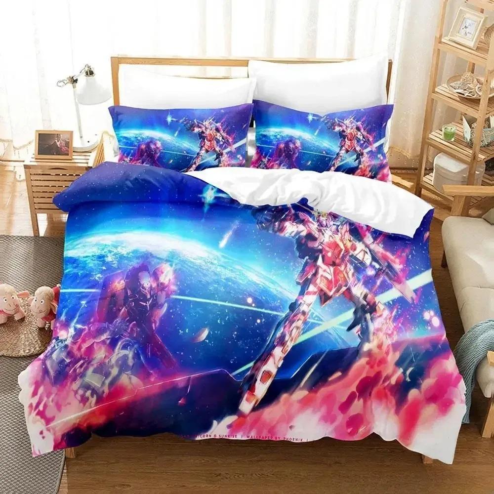 New Anime Robot Bedding Set Single Twin Full Queen King Size Bed Set Adult Kid Bedroom Duvet Cover Sets 3D Print Bed Sheet Set
