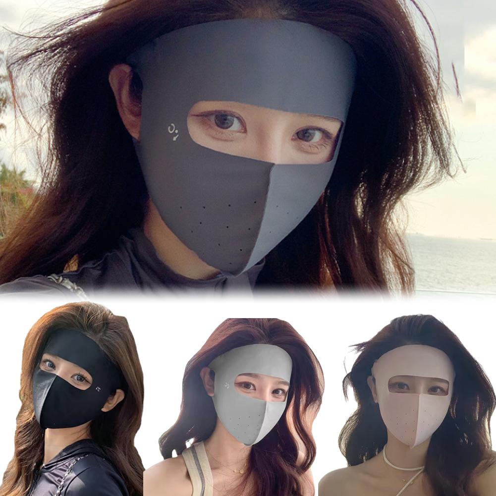 UPF50+ Sun Proof Protection Mask Neck Scarf Ice Silk Face Cover Outdoor Wrap Cover Sports Cycling Women Men Summer Sunscreen