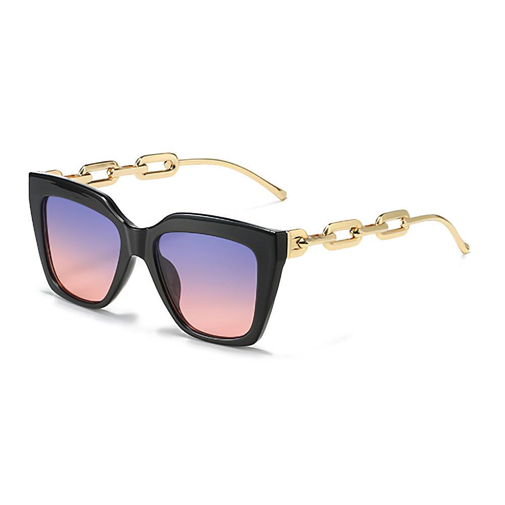 Sunglasses For Women Fashionable Unique Frame Golden Chain Sunglasses Exquisite Temple Frames Retro Frame Women Glasses