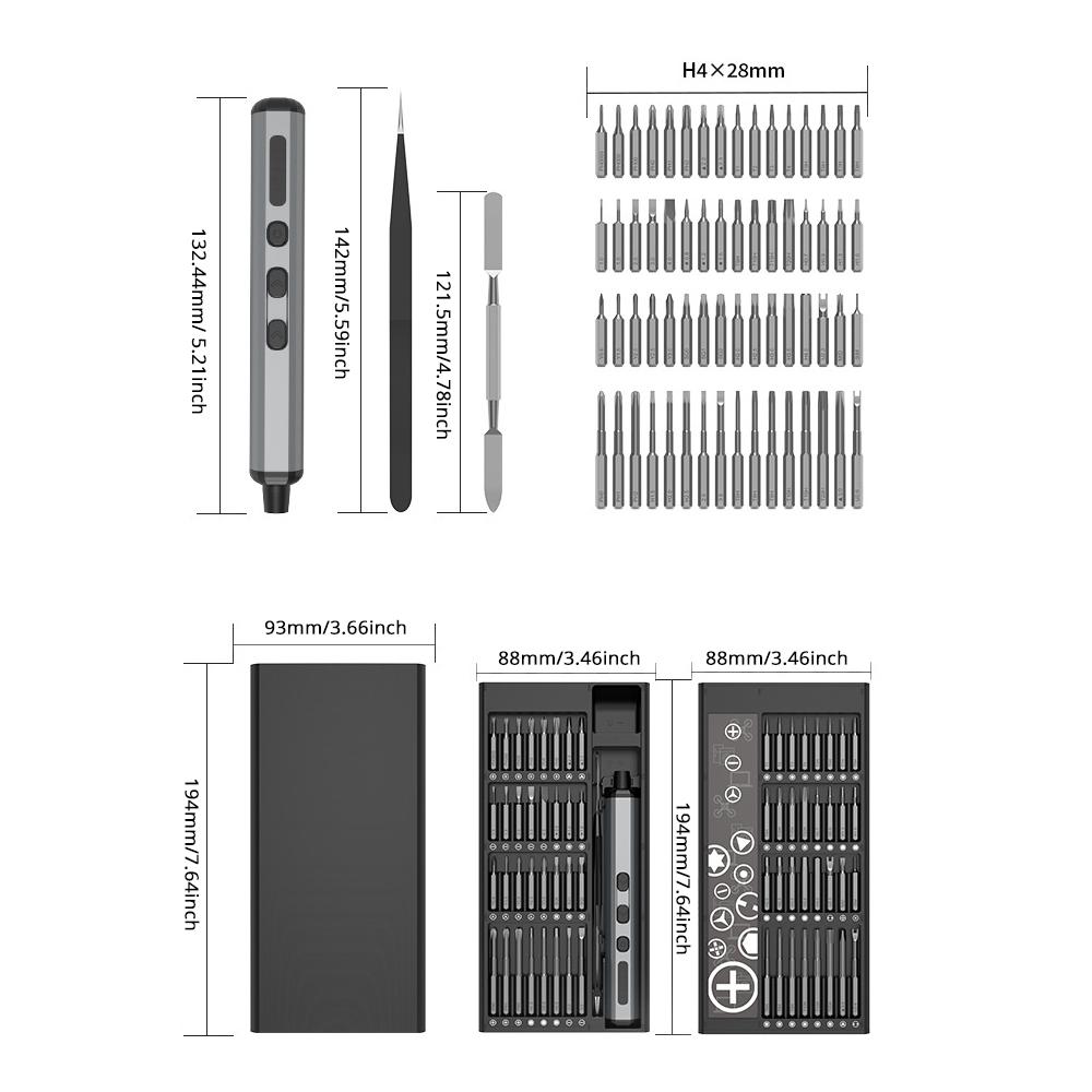 Electric Screwdriver, Magnetic Storage, Premium   Steel Material, Type-C Charging, LED Shadowless Light for   Maintenance and Repa